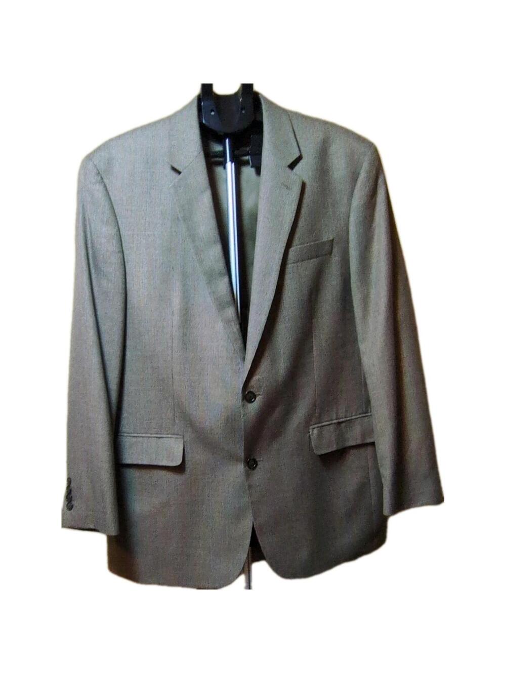 Croft & Barrow Regular Fit Gray Polyester Rayon Suit Jacket Inner Pockets 44L